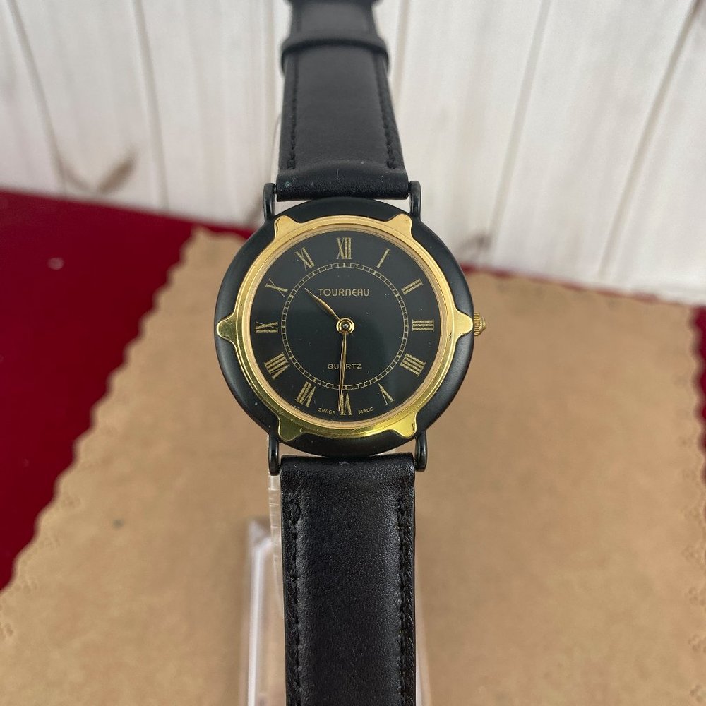 Tourneau Swiss Designed Man's Watch Swiss Movement new Black Strap